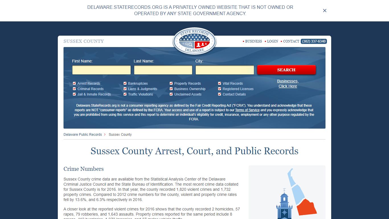 Sussex County Arrest, Court, and Public Records
