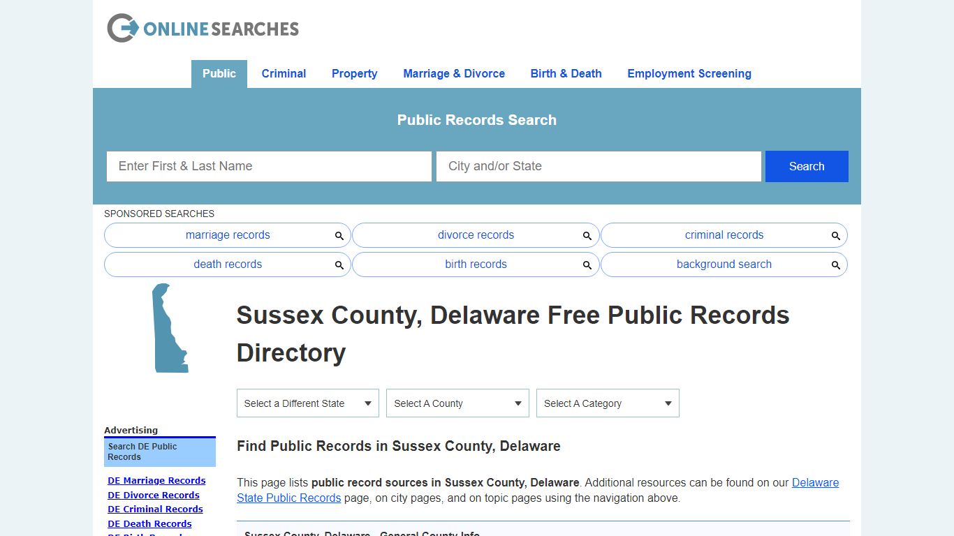 Sussex County, Delaware Public Records Directory